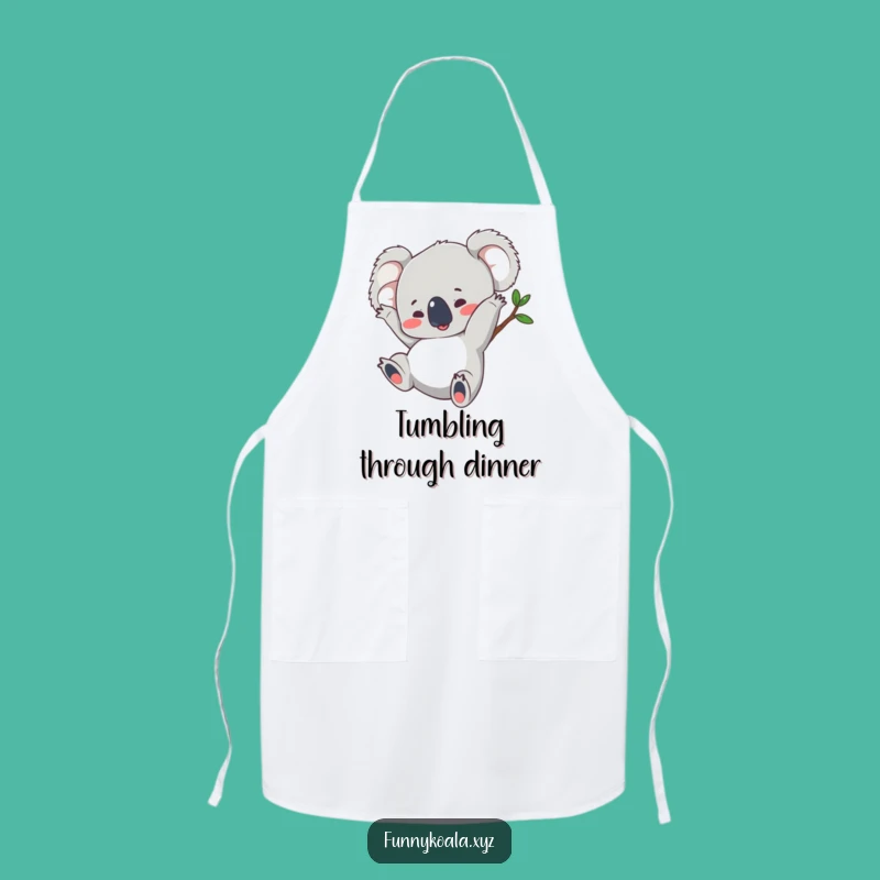 Funny Koala Somersault Apron - Playful Kitchen Fun Gift for Chefs