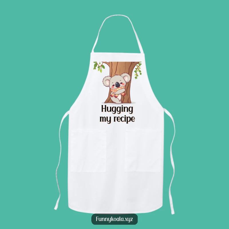 Funny Koala Hugging Tree Apron: Adorable Kitchen Gift for Bakers!