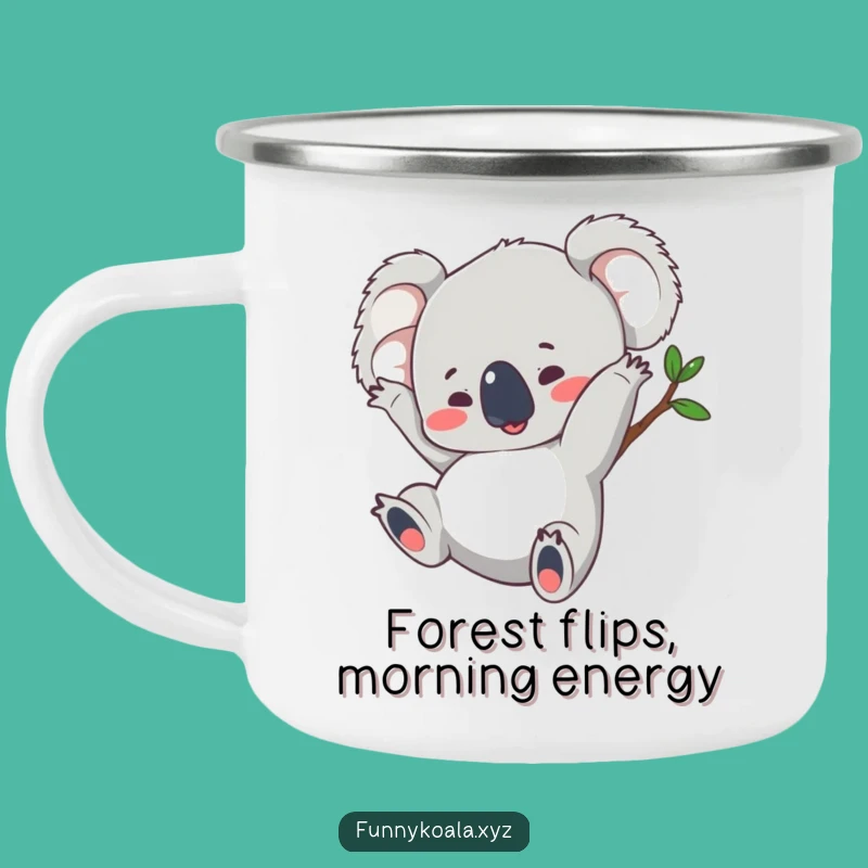 Funny Koala Somersault Camping Mug - Durable & Playful Outdoor Gift