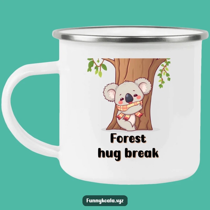 Funny Koala Hugging Tree Camping Mug: Cozy Campfire Companion Gift!