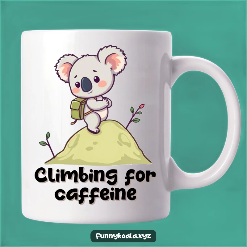 Funny Koala Hiking Mug: Adventurous Animal Lover Gift for Outdoor Enthusiasts