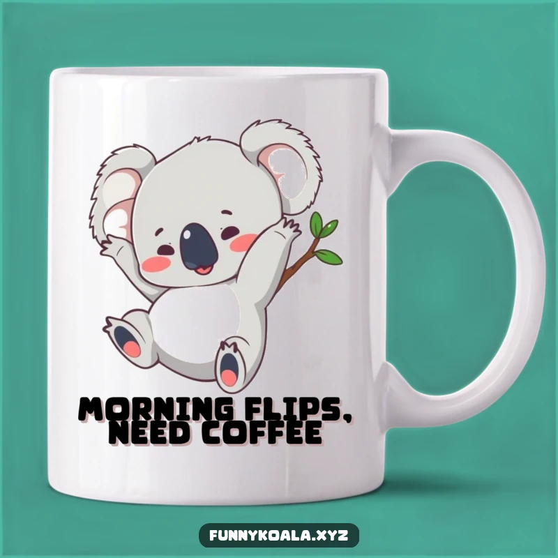 Funny Koala Somersault Mug - Hilarious Action Character Gift for Animal Lovers