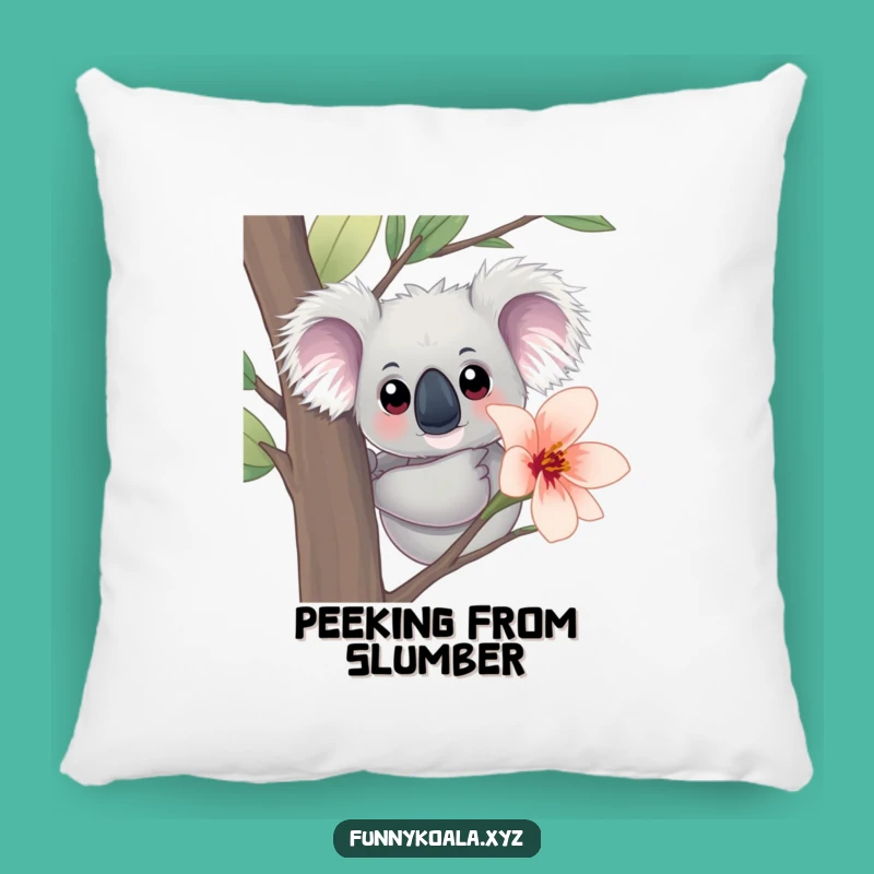 Funny Koala Peeking Pillow: Comfy Curiosity & Eucalyptus Charm!