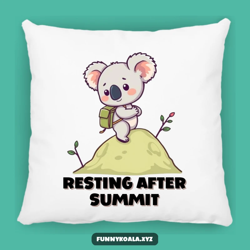 Funny Koala Hiking Pillow: Cozy and Humorous Accent for Adventure Lovers
