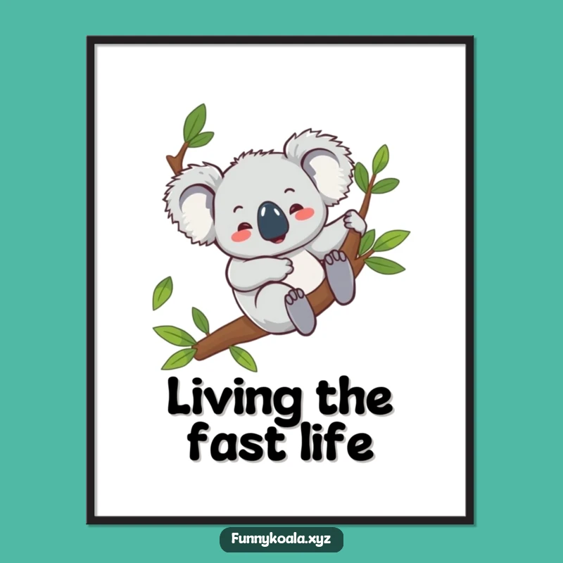 Funny Koala Digital Art: Giggling Slide Print!