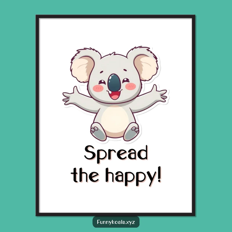 Funny Koala Digital Art: Outstretched Arms Delight Print!