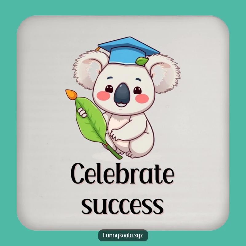 Funny Graduation Koala Coaster Set - Protect Surfaces with Humor
