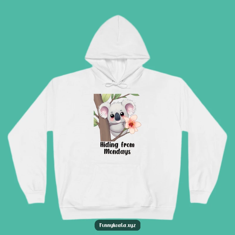 Funny Koala Peeking Hoodie: Cozy Mystery & Eucalyptus Comfort!