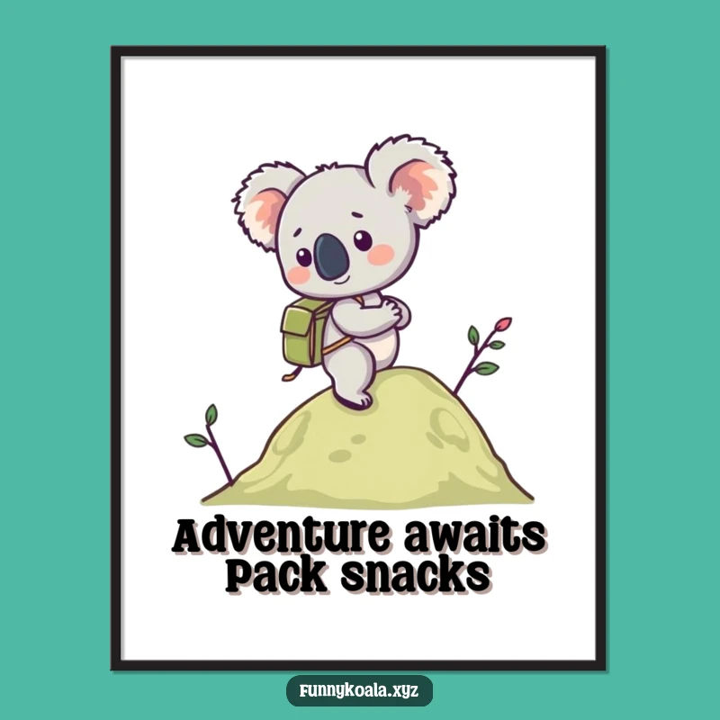 Free Printable Wall Art: Inspiring Koala Hiker Art for a Funny Downloadable Gift