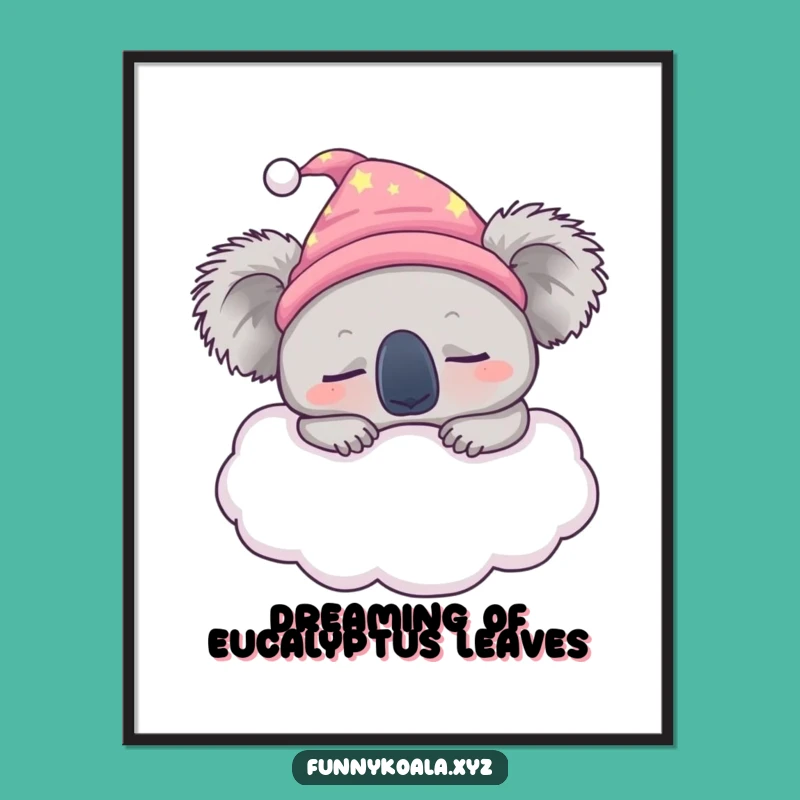 Free Printable Wall Art: Sleepy Koala Cloud Art for a Hilarious Downloadable Gift