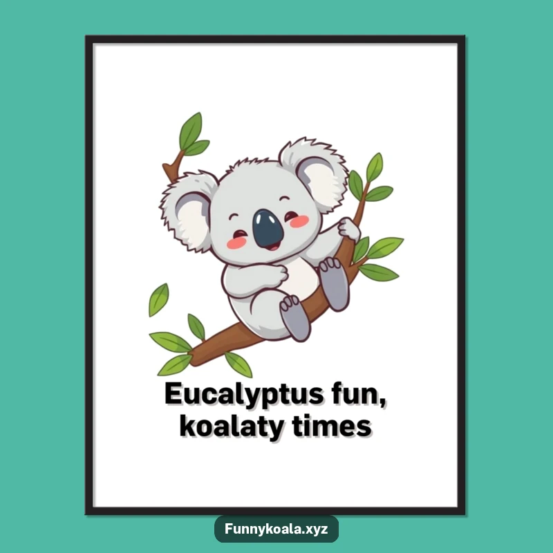 Giggling Koala Eucalyptus Free Printable Wall Art - Fun Downloadable Decor!