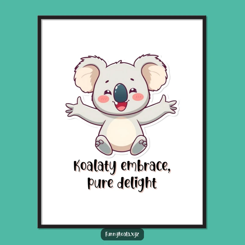 Delighted Koala Free Printable Wall Art - Happy Downloadable Decor!