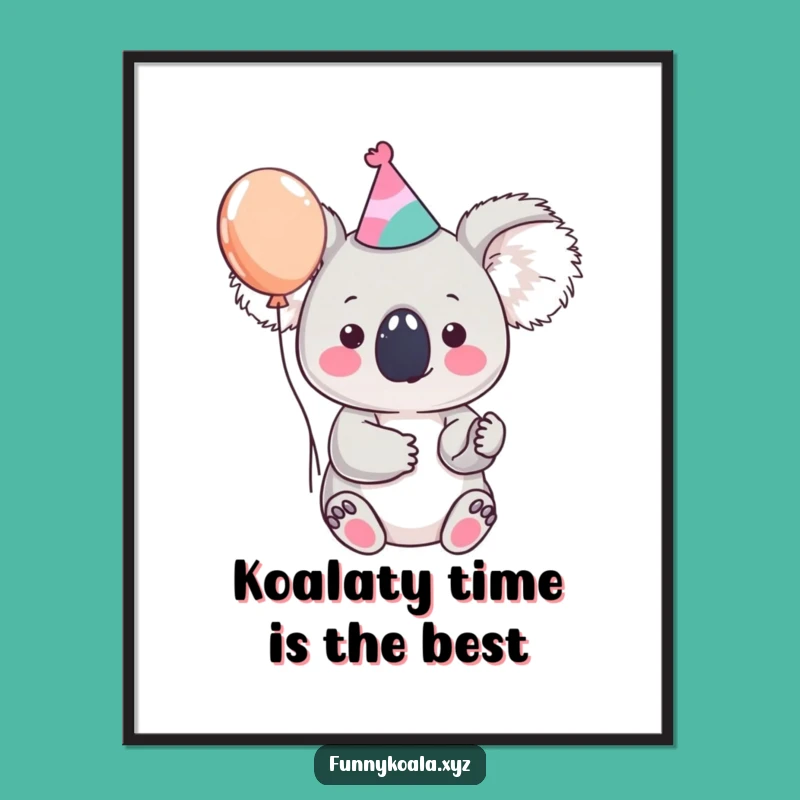 Party Koala Free Printable Wall Art - Cute & Funny Downloadable Decor!