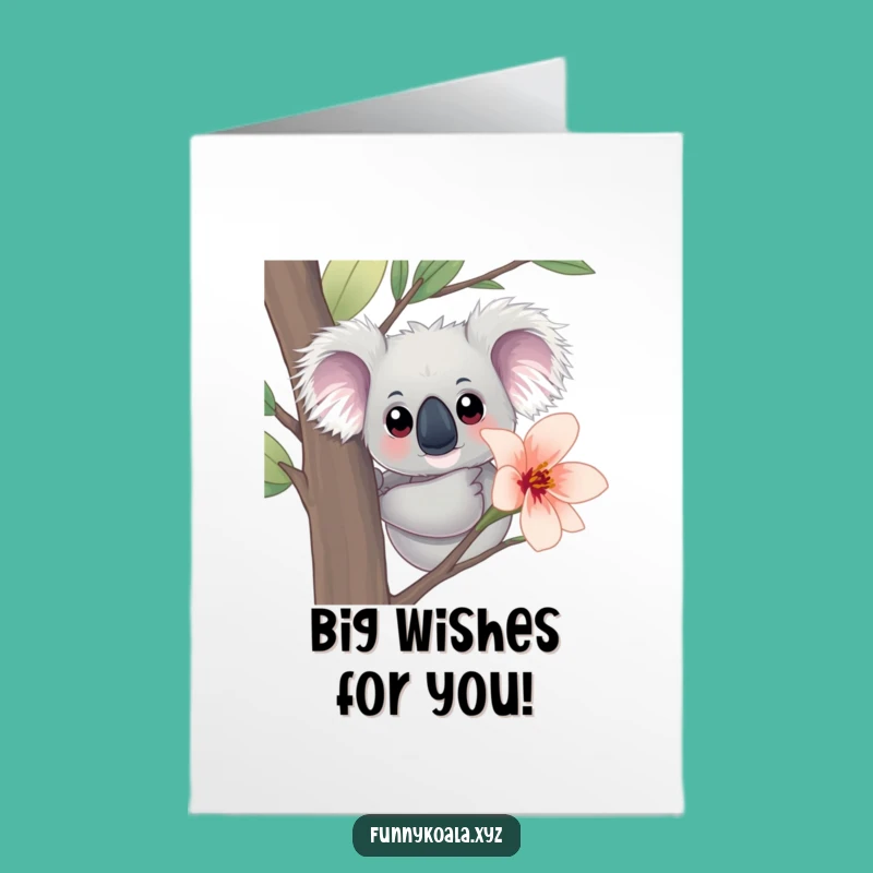 Free Printable Curious Koala Eucalyptus Birthday Card - Cute Downloadable Gift