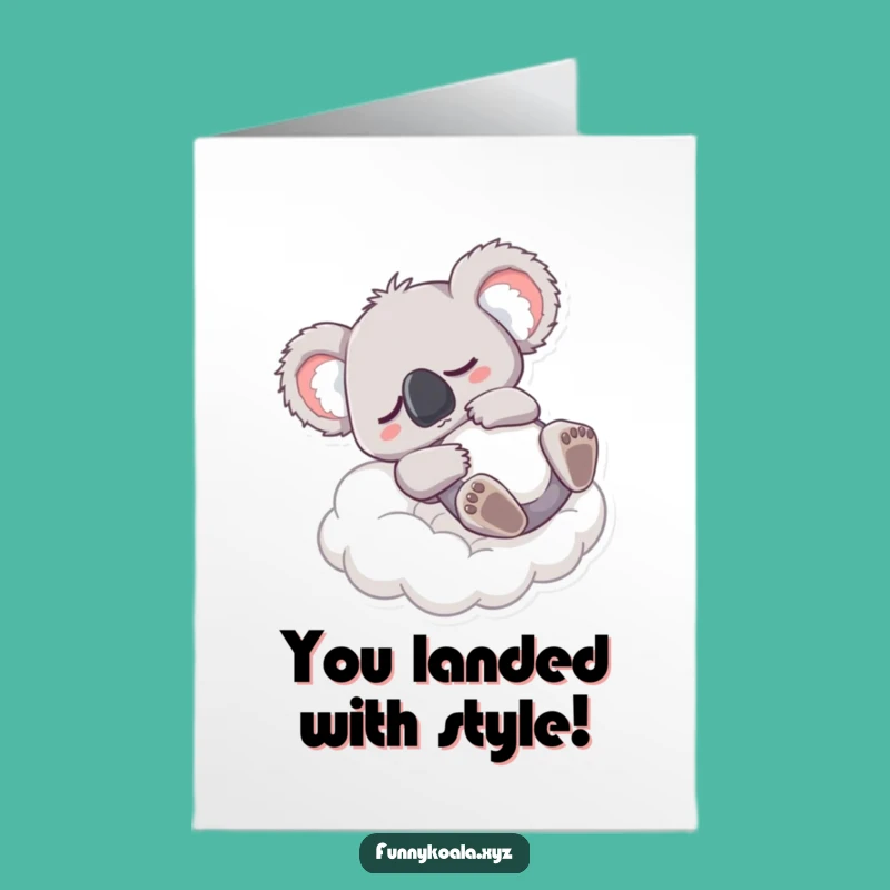 Free Printable Congratulations Card: Sleepy Koala Cloud Comfort Gift, Downloadable & Print at Home