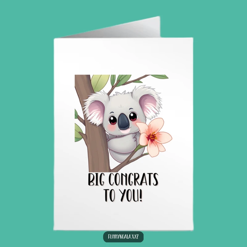 Free Printable Curious Koala Congrats Card - Adorable Downloadable Gift for Any Win
