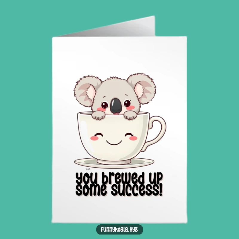 Free Printable Congrats Card: Adorable Koala Teacup Joy for your Downloadable Gift