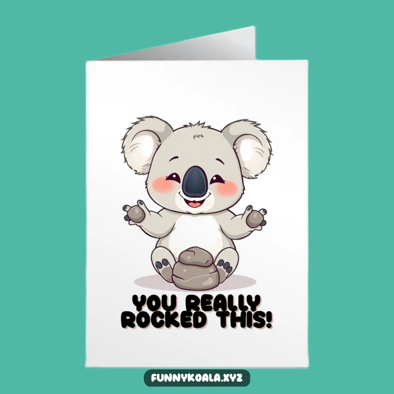 Free Printable Koala Juggling Rocks Congrats Card - Hilarious Downloadable Gift for Any Occasion