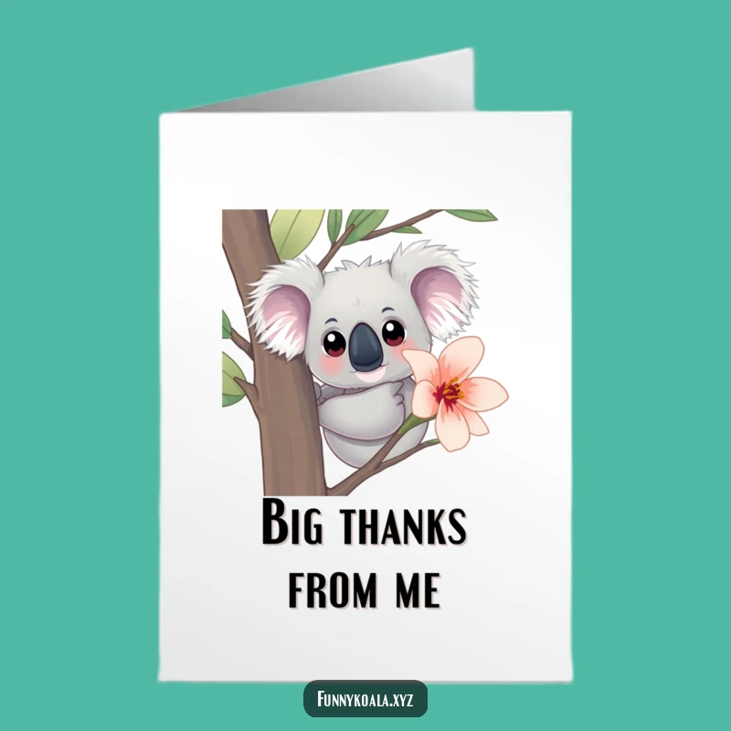 Free Printable Curious Koala Thank You Card - Sweet Downloadable Expressing Thanks