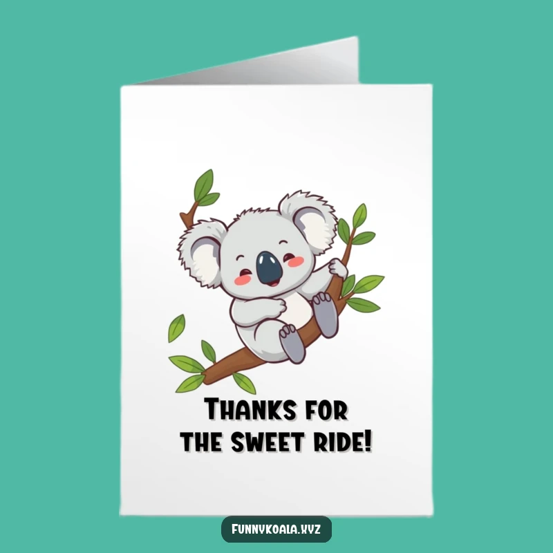 Happy Slide Koala Thank You Free Printable Card - Fun Downloadable Gift!