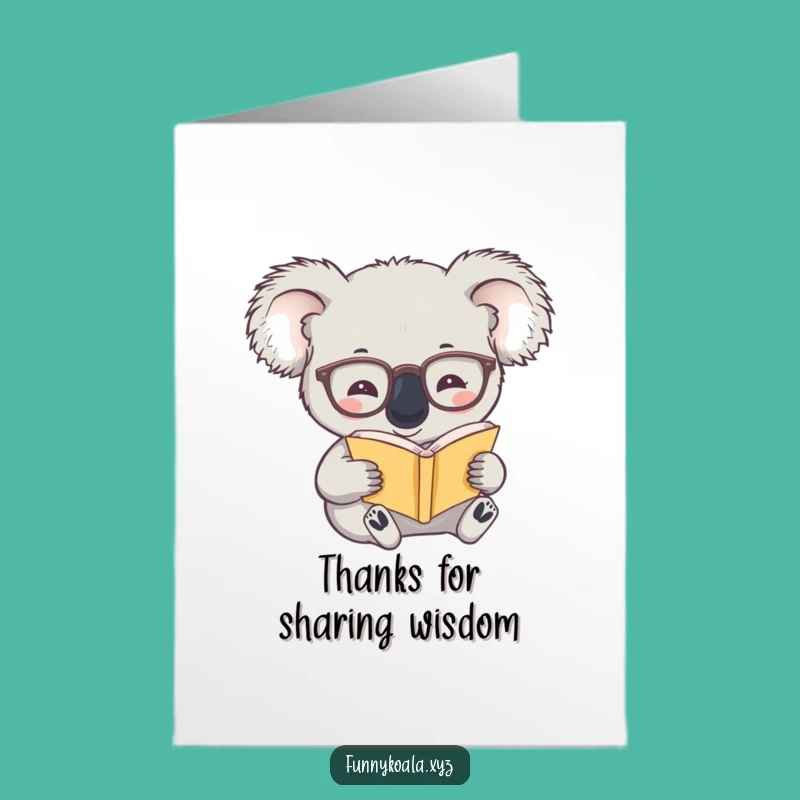 Free Printable Thank You Card: Wise Koala Book Lover Gift, Downloadable & Print at Home