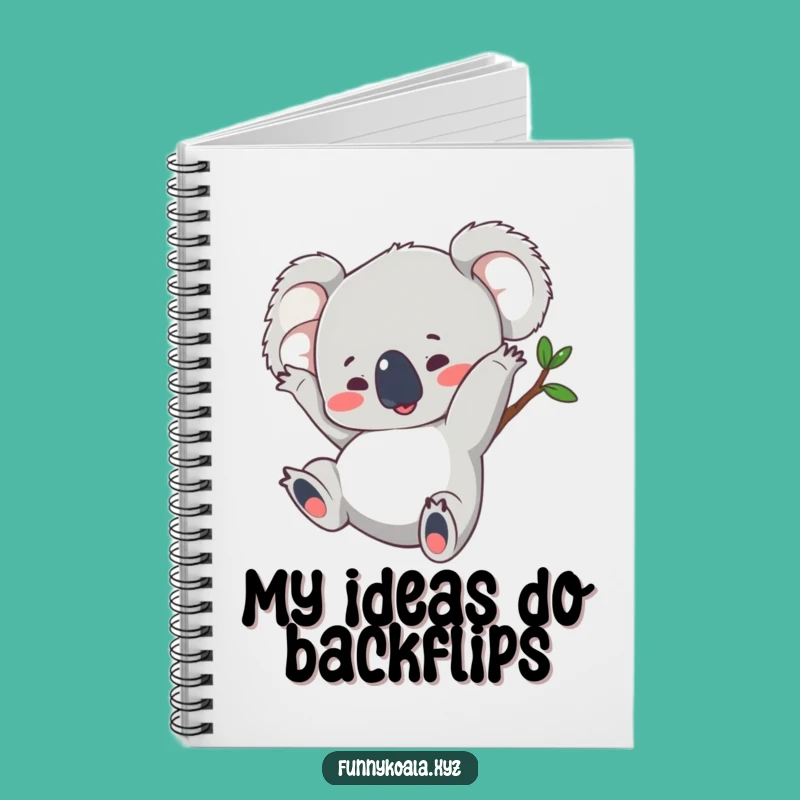 Funny Koala Somersault Notebook - Energetic Design for Notes, Perfect Gift