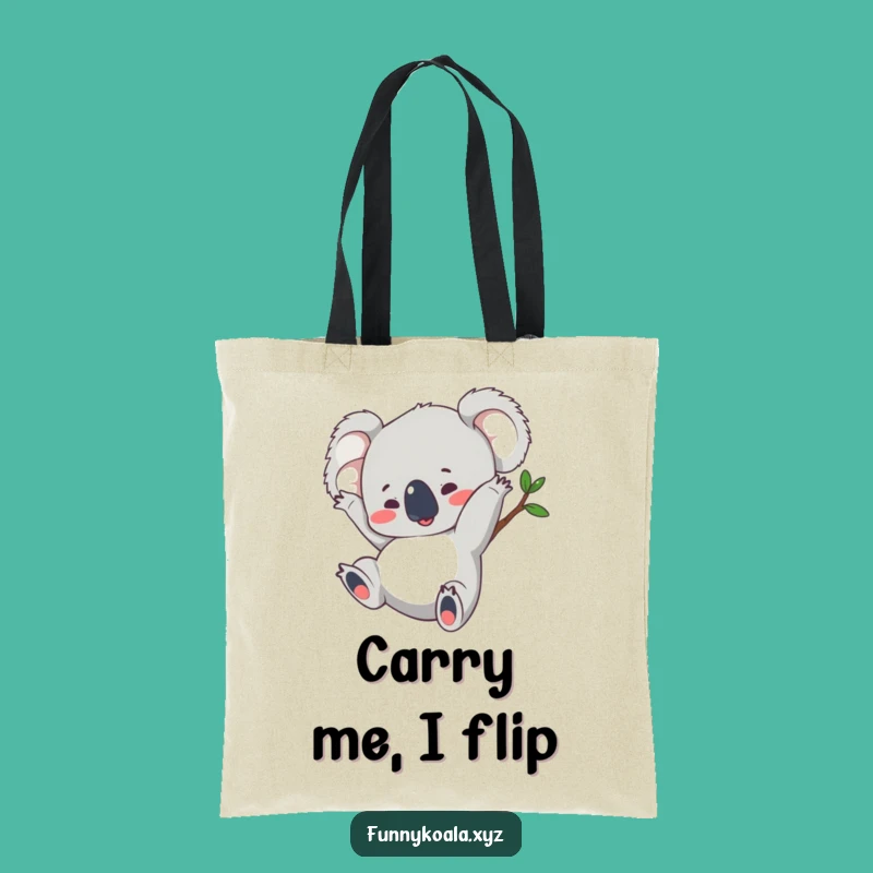 Funny Koala Somersault Tote Bag - Spacious & Playful Carry-All Gift
