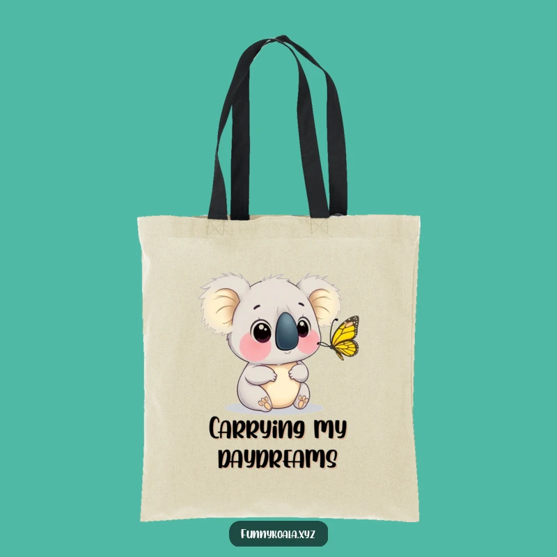 Funny Koala Butterfly Tote Bag: Stylish and Humorous Carryall for Nature Lovers