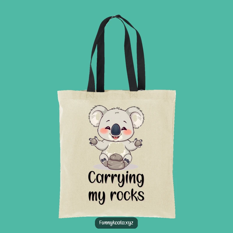 Funny Koala Juggling Rocks Tote Bag: Stylish and Hilarious Shopping Gift!