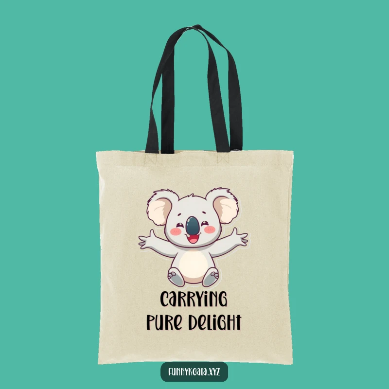 Funny Koala Tote Bag: Arms Outstretched Happiness!