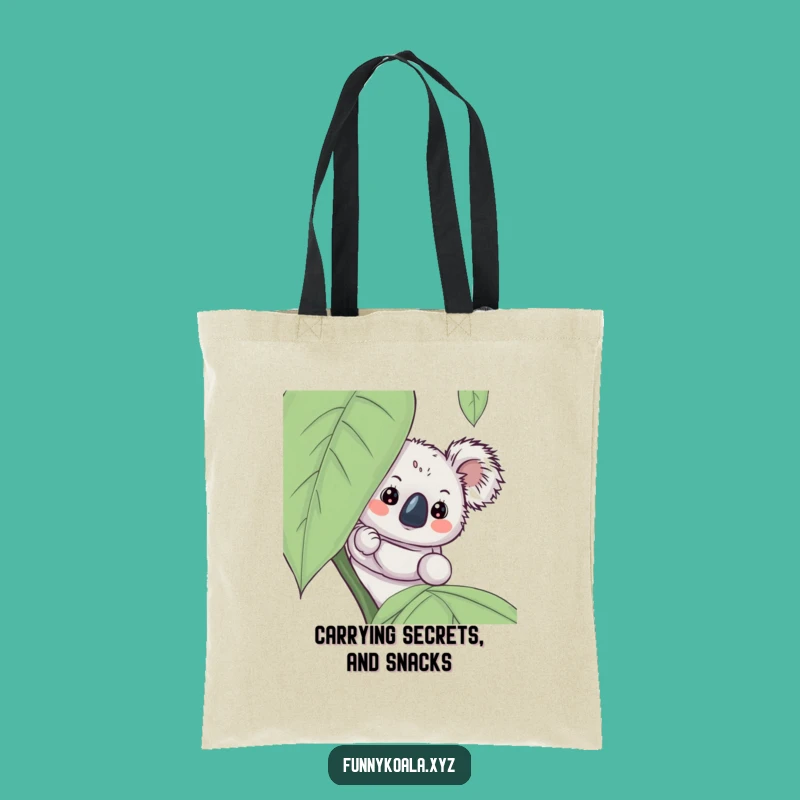 Funny Koala Tote Bag - Spacious & Stylish Peeking Leaf Design Gift